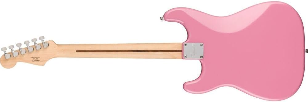 Squire Sonic Stratocaster HT H Electric Guitar, Flash Pink Bundle with Fender FE620 Electric Guitar Gig Bag, Professional Instrument Cable 10' and Fender 12-Pack Picks