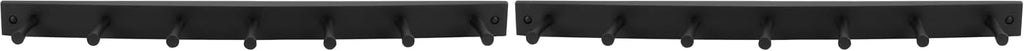 Spectrum Diversified Wood Hook Rack, 7 Peg, Black (Pack of 2)