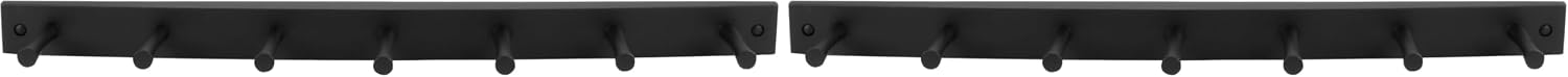 Spectrum Diversified Wood Hook Rack, 7 Peg, Black (Pack of 2)