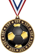 2.75' 1st Place Soccer Shadow Medal Award, Gold Trophy Medal