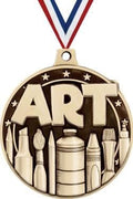 Gold Art Medals - 2' 3D Artist Award Medals with Neck Ribbon