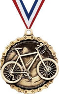 Gold Mountain Bike Medals - 2' 3D Cycling Award Medals with Neck Ribbon