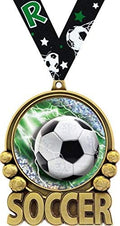 Crown Awards Soccer Medal - 3' Soccer Double Action 2.0 Medals, Great Kids Soccer Medals and Soccer Award Medals Gold Prime