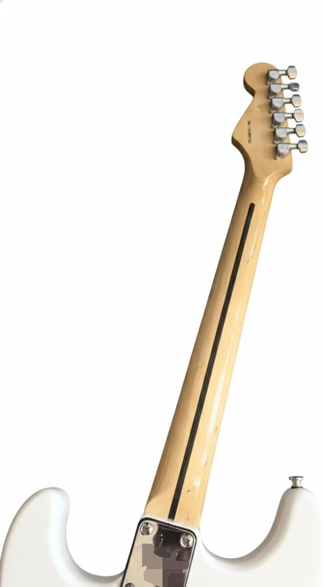 Electric Guitar 39 Inch Full Size Single Coil Pickups Solid Wood Body Tremolo for Beginner(Olympic White)