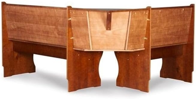 Riverbay Furniture Kitchen Dining Wood Corner Unit, Walnut Brown Finish, Pine and MDF, Under Bench Storage, 67' x 48' x 33.5', Versatile Space-Saving Bench for Organized and Functional Kitchen Seating