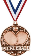 Crown Awards Pickleball Medals - 2' Bronze Pickleball Paddle Award Medals