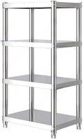 Stand with Storage 4-Tier, Corner Baker's Rack, Corner Shelf Stand Kitchen Shelf Organizer with Stainless Stee in Silver for Kitchen Home Organizer (20' L x 12' W x 47' H)