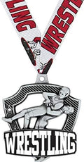 Wrestling Medals - 2.25' Silver Wrestling Team Medal Awards Prime