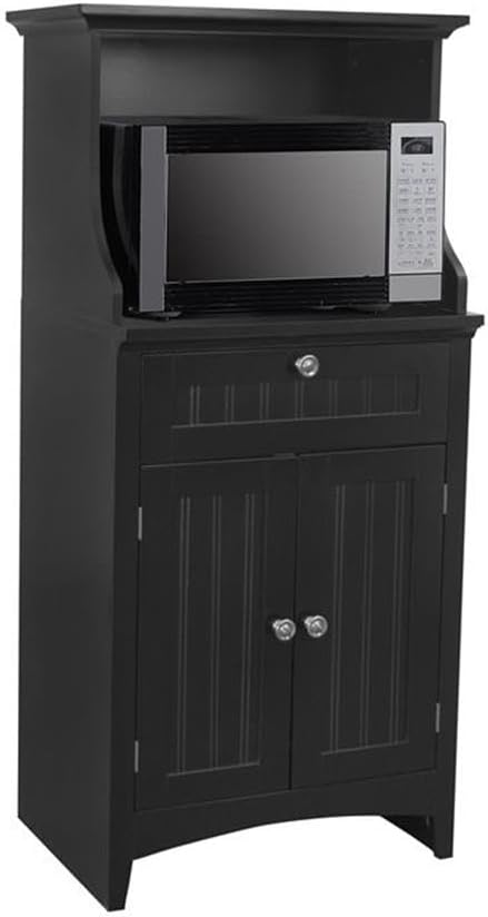 American Furniture Classics OS Home and Office Coffee Maker Utility Cabinet in Black Kitchen Microwave cart