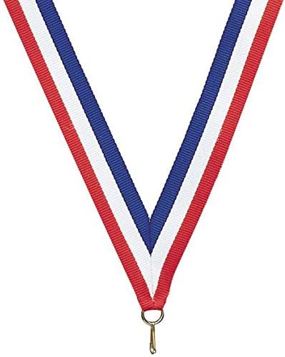 Basketball (Pack of 100) Gold 1st Place Medals with Neck Red White & Blue Ribbons Award WAM9