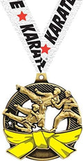 Karate Yellow Belt Medals - 2.25' Gold Karate Medal Awards