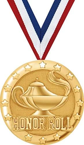 Honor Roll Medals - 2' Gold Honor Roll Medal Awards Prime