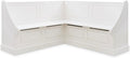 Riverbay Furniture Wood Corner Kitchen Breakfast Nook Set, White Finish, Pine and MDF with Hidden Storage, Smooth Rounded Corners, Soft Close Hinges, Space-Saving Design, Dining Room or Small Kitchen