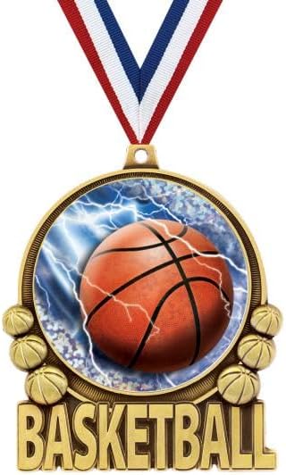 Crown Awards Basketball Medal - 3' Double Action 2.0 Silver Basketball Medals