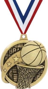 Crown Awards Basketball Medals - 2' Gold Kudos Basketball Medals Prime