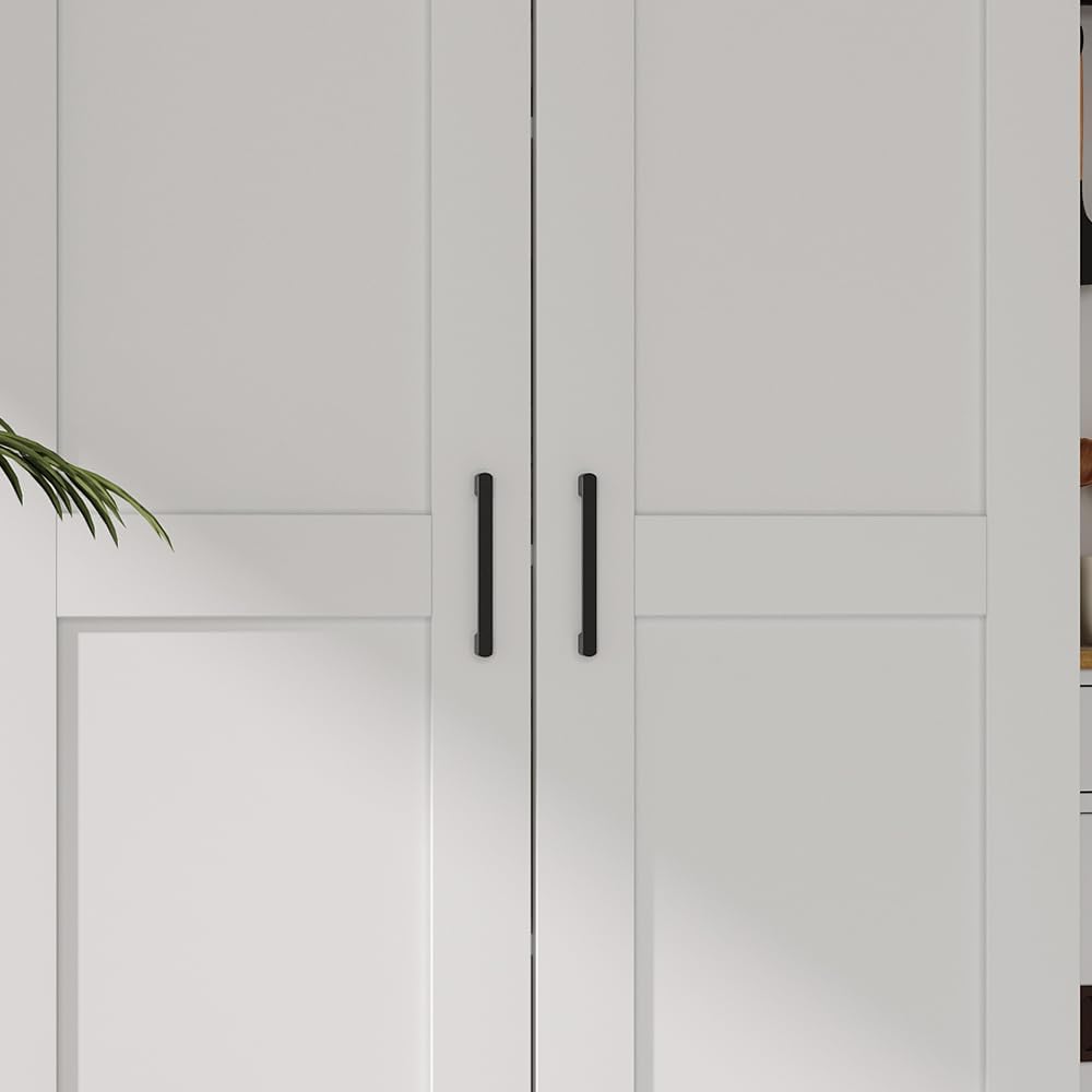 White Tall Kitchen Pantry Cabinet Organizers and Storage with Doors and Adjustable Shelves，Wood Large Gabinetes Para Cocina Office Bookshelf for Laundry Room Cabinets (31.5'W*15.7'D*71'H)