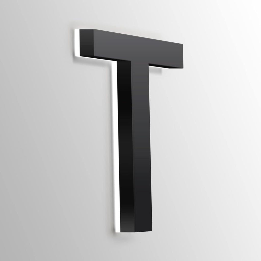 Address Numbers LED, Backlit Light Up LED House Numbers, Black, Stainless Steel Floatig LED House Numbers For Outdoor, Illuminated Address Signs, White Light,14 Inch,6