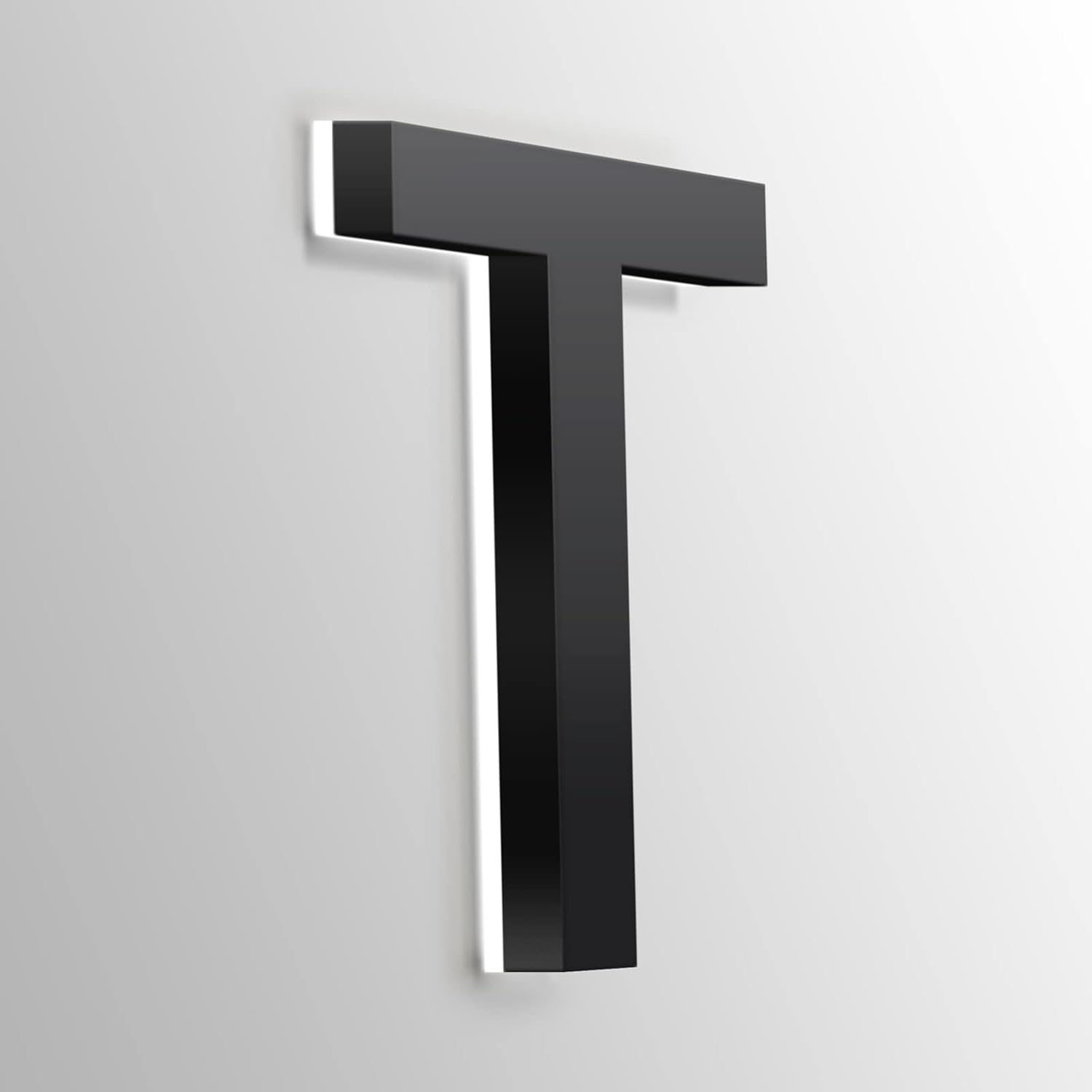 Address Numbers LED, Backlit Light Up LED House Numbers, Black, Stainless Steel Floatig LED House Numbers For Outdoor, Illuminated Address Signs, White Light,14 Inch,0