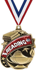 Crown Awards Reading Medals - 2' Kudos Read to Succeed Book Worm Award Medals Gold