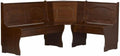 Riverbay Furniture Kitchen Dining Wood Corner Unit, Walnut Brown Finish, Pine and MDF, Under Bench Storage, 67' x 48' x 33.5', Versatile Space-Saving Bench for Organized and Functional Kitchen Seating