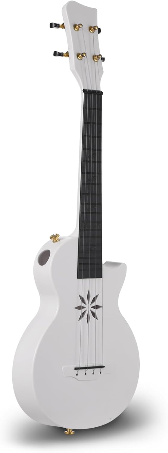 Tenor Ukulele Case, Lightweight and stable carbon fibre material Ukulele Case Ukulele with tail nails for 24 inch ukulele or small guitar (White)