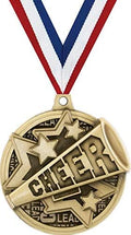 Crown Awards Cheer Medals - 2' Kudos Cheerleading Megaphone Award Medals Gold