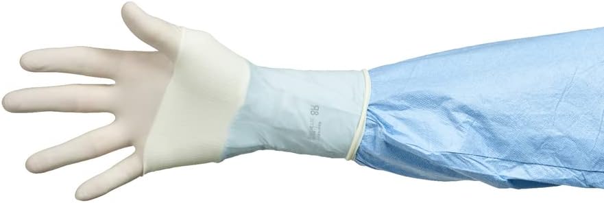 HALYARD SENSI-GUARD Micro Surgical Gloves Polyisoprene Sterile Individually Wrapped Pairs Powder Free Medical Disposable Gloves, 7.8 mil, Size 6 Small, White, SGL91060 (Box of 50 Pairs - 100 Total)