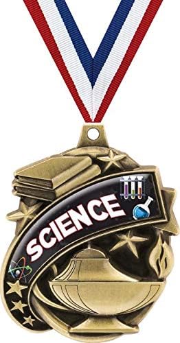 Crown Awards Science Medals - 2' Kudos Science Fair Scholastic Award Medals Gold