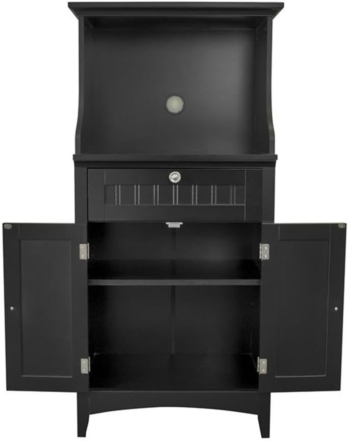 American Furniture Classics OS Home and Office Coffee Maker Utility Cabinet in Black Kitchen Microwave cart