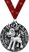 Crown Awards Christmas Medals - 2' Silver Reindeer Medals Prime