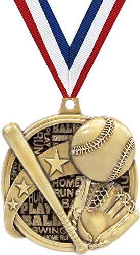 Crown Awards Baseball Medals - 2' Kudos Baseball, T-Ball Award Medals Gold Prime