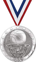 Basketball Medals - 2' Silver Basketball Blaze Medal Awards Prime
