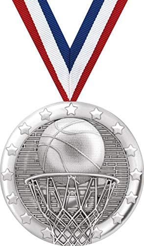 Basketball Medals - 2' Silver Basketball Blaze Medal Awards Prime