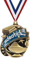 Crown Awards Science Medals - 2' Kudos Robotics Science Fair Award Medals Gold