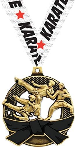 Karate Black Belt Medals - 2.25' Gold Karate Medal Awards