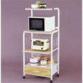 3 Tier Microwave Rack with Drawer 5 ft Tall 571A-WH