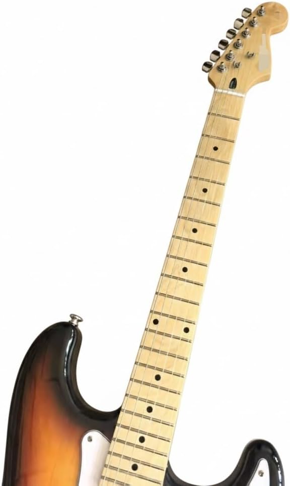 Electric Guitar 39 Inch Full Size Single Coil Pickups Solid Wood Body Tremolo for Beginner(Vintage Sunburst)