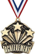 Crown Awards Gold Achievement Star Medals - 2' 3D Outstanding Recognition Award Medals with Neck Ribbon Prime
