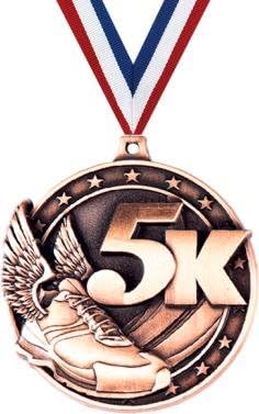 Crown Awards 5K Medals - Bronze 5K Race Medal, Running Medals with Neck Ribbon Prime
