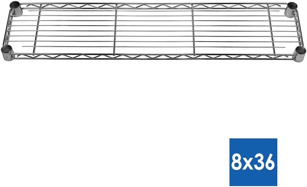 Shelving Inc. 8' d x 36' w x 64' h Chrome Wire Shelving with 5 Tier Shelves, Weight Capacity 800lbs Per Shelf