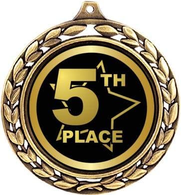 5th Place Medals - 2 1/2' Laurel Wreath Fifth Place Medal - Great Fifth Place Awards for Kids