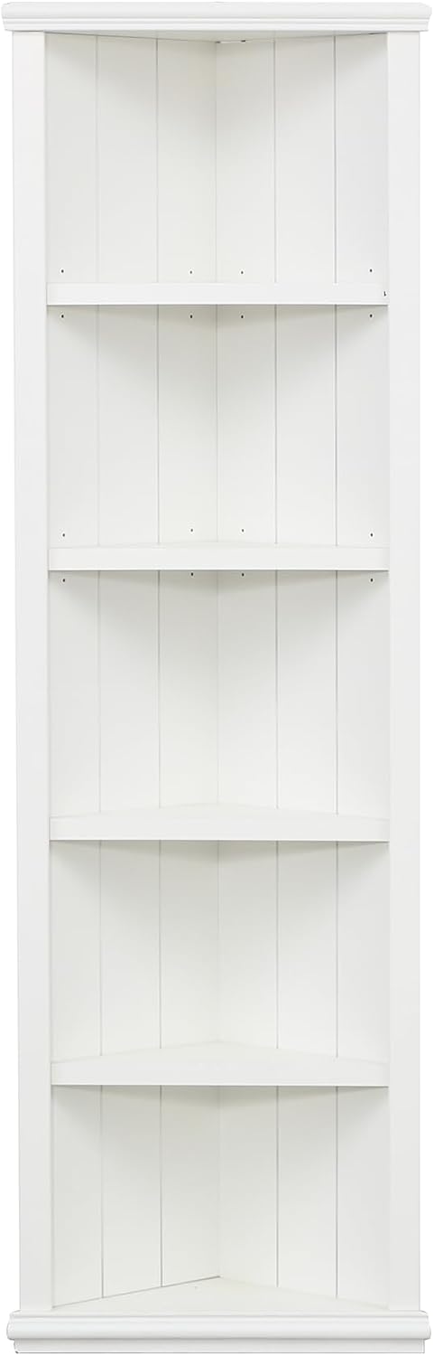 75' 5-Tier Freestanding Storage Cabinet, Kitchen Storage Bakers Rack with Adjustable Shelves, Utility Food Cupboard for Home/Corners, White