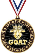 Crown Awards 2.75' 1st Place G.O.A.T. Shadow Medal Award, Gold Trophy Medal