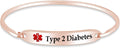 AFFY Customizable Engraving Medical Alert ID Bracelet Men Women Personalized 925 Sterling Silver Bangle Beacelet 7.5 Inch