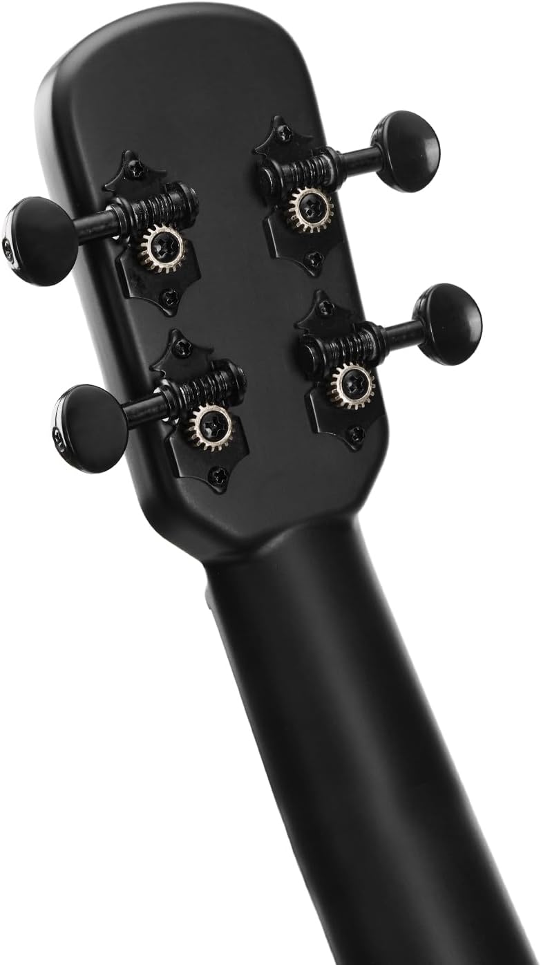 TOM 23″ Carbon Fiber Electric Ukulele – Waterproof & Travel-Ready with Built-in Pickup (Volume/Tone Control), Includes Gig Bag & Full Kit. Ideal for Outdoor, Beginners & Performers(Black EQ)
