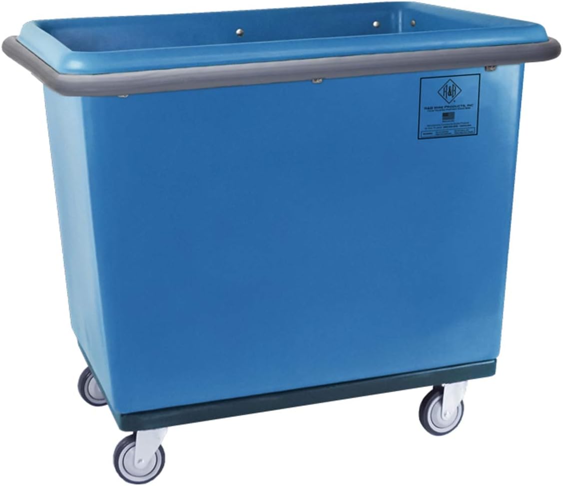 R&B Wire Products, Inc., 12 Bushel Poly Bumper Truck with Steel Base, Capacity 600 lb, Capacity Volume 15 ft³, Color Blue, Model# 4612B/PTB