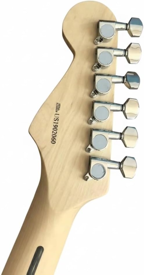 Electric Guitar 39 Inch Full Size Single Coil Pickups Solid Wood Body Tremolo for Beginner(Metallic Red)