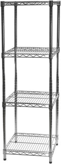 Shelving Inc. 21' d x 21' w x 72' h Chrome Wire Shelving with 4 Tier Shelves, Weight Capacity 800lbs Per Shelf
