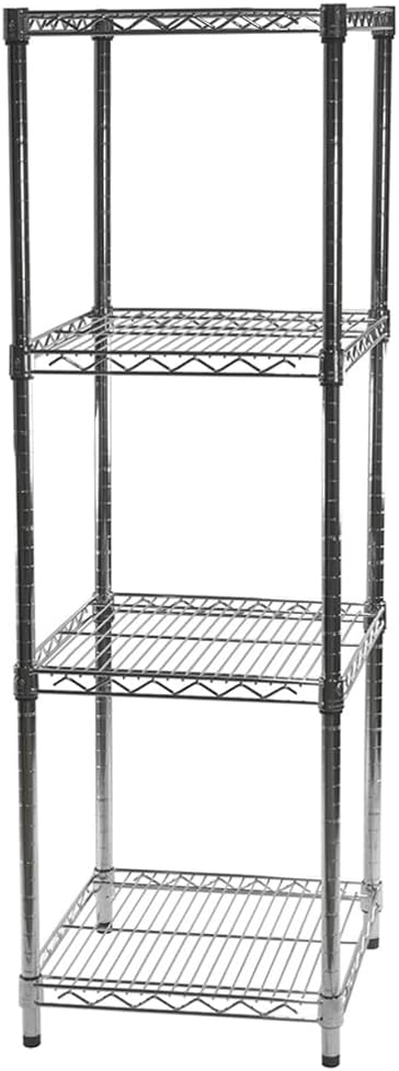 Shelving Inc. 21' d x 21' w x 72' h Chrome Wire Shelving with 4 Tier Shelves, Weight Capacity 800lbs Per Shelf