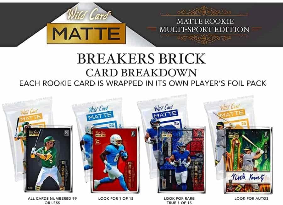 2025 Wild Card Matte Rookie Multi-Sport Edition Breaker's Brick Trading Card Box (2 One of Ones Per Brick)